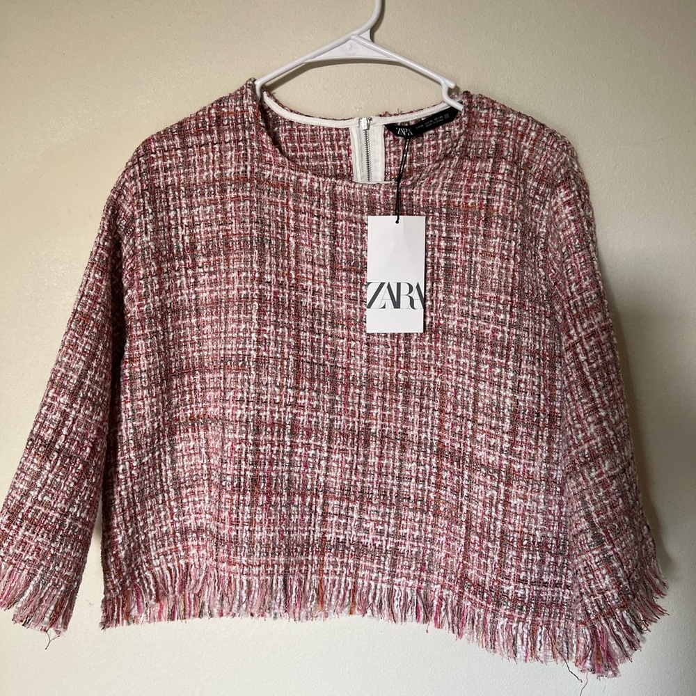 ZARA NWT Twead Blouse